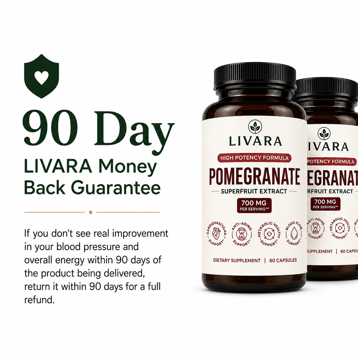 LIVARA® Organic Pomegranate Extract Capsules